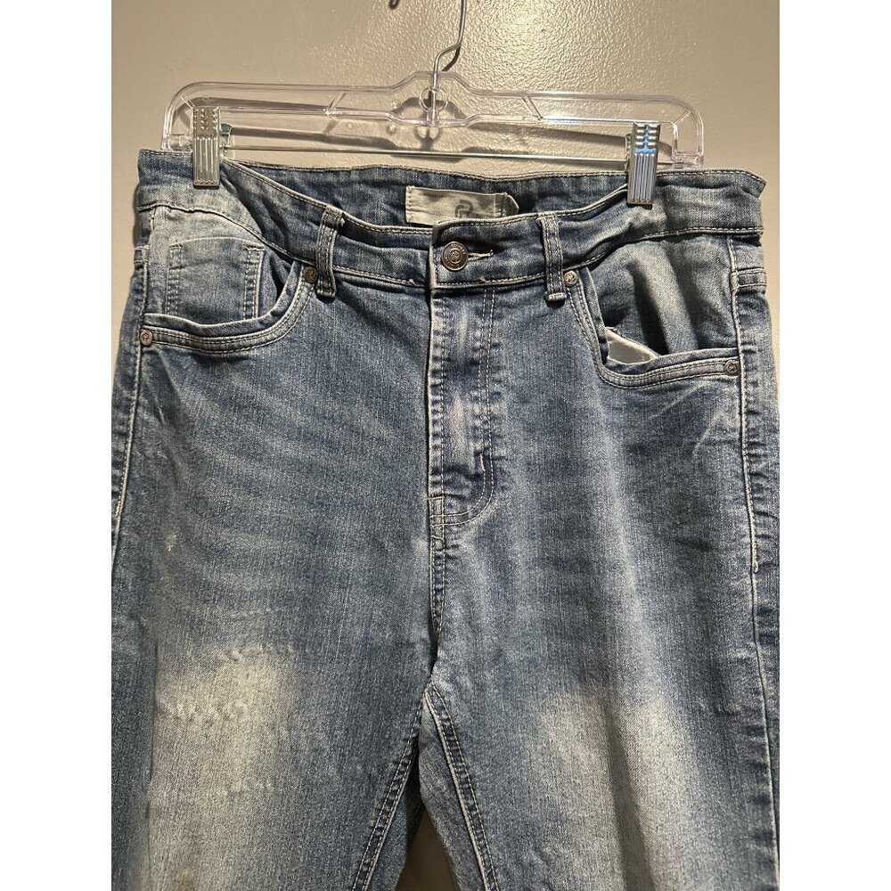 Refinery Republic 34x32 Men's Slim Straight Distressed Denim Jeans Streetwear